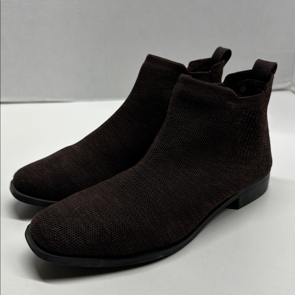 Vivaia Ryan Pro Chelsea Ankle Boots Square Toe Knit Waterproof Dark Brown Size 7